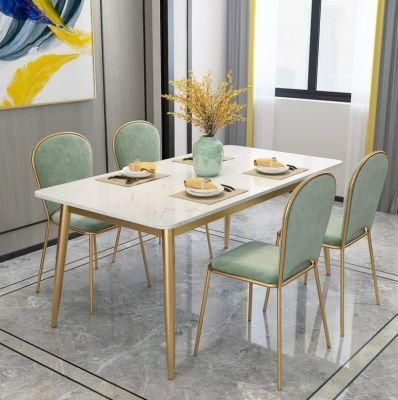Nordic Light Luxury Marble Modern Home Rectangular Dining Table