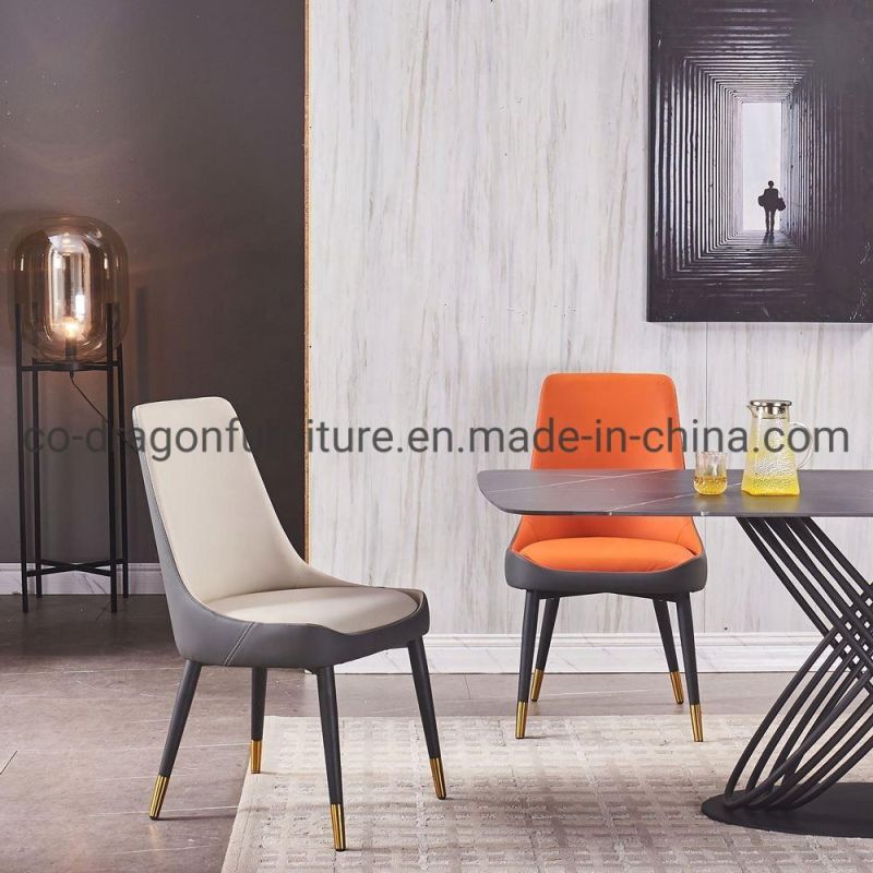 Modern Wholesale Market Dining Furniture Metal Dining Chair with Leather