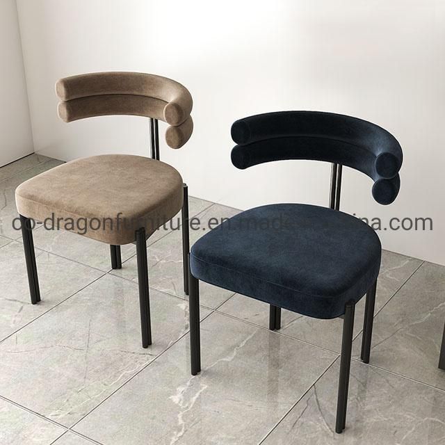 Modern Steel Dining Chair with Fabric for Dining Room Furniture