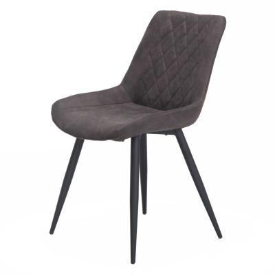 Flannel Fabric Black Leg Chair