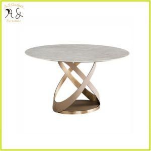 Italian Luxury Design Heteroideus X Table Leg Large Round Table for Commercial Furniture