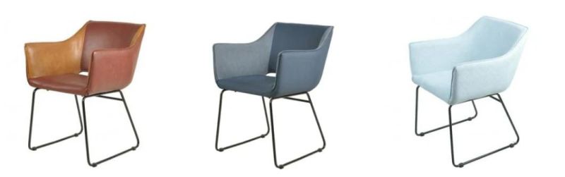 Modern Design Upholstered Velvet Seat Dining Chair with Metal Legs