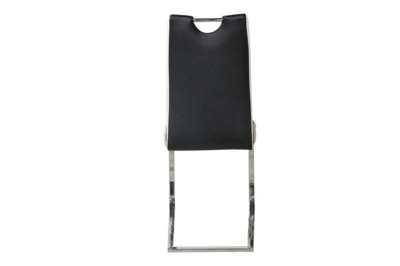 2021 Hot Sale Different Colors Optional PU Leather Dining Chair Bow Chair with Chrome Metal Tube Legs