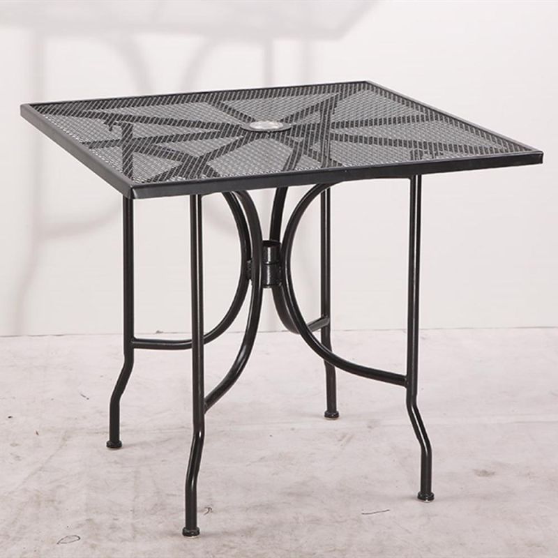 Black Galvanized Restaurant Dining Room Grilled Outdoor Steel Mesh Chair