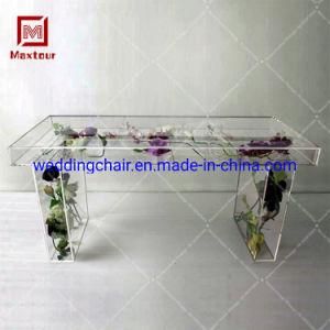 New Arrival Transparent Acrylic Rectangle Wedding Table for Romantic Wedding