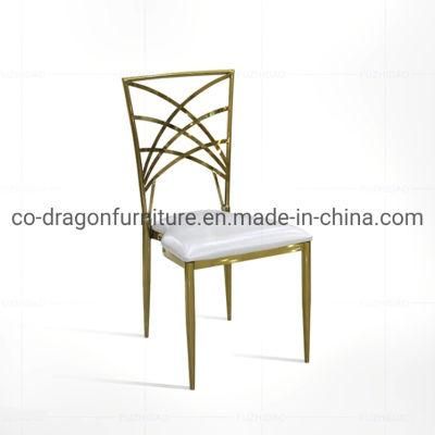 Gold Metal Leather Dining Wedding Chair for Dining Furniture