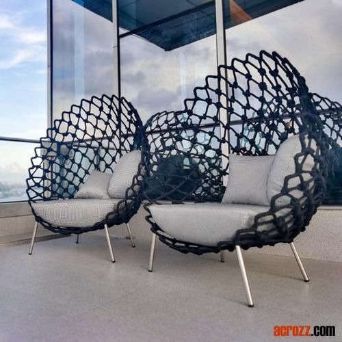 Factory Dragnet Lounge Chair Direct Sale New Outdoor Hand-Woven Solid Chair Luxury Modern Garden Sofa Egg Shape Indoor