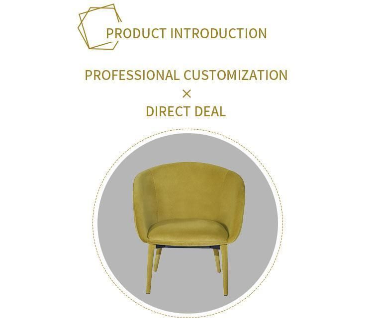 Customized Gold Velvet Fabric Upholstery Sofa Dining Lounge Chair