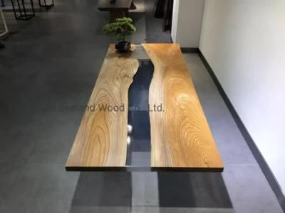 Custom Size Walnut / Japanese Zelkova Wood Dining Table Top with Live Edge for Furniture /Kitchen
