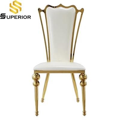 Outdoor Event Fashion White Faux Leather Cushion Wedding Chairs