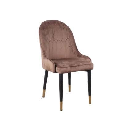 New Design Cheap Price Dining Room Furniture Wholesale Velvet Dining Chairs with Metal Legs