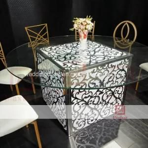 Banquet Furniture LED with Acrylic Wedding Square Dining Table