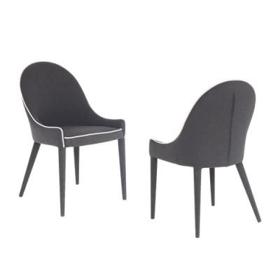 Comfortable Fashion Design with Fabric Cushion and Metal Leg Dining Chair