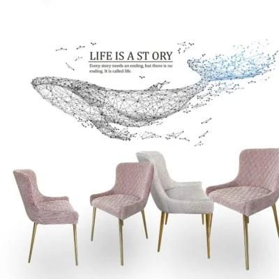 High Quality Dining Chair Fabric Metal Leg Home Furniture