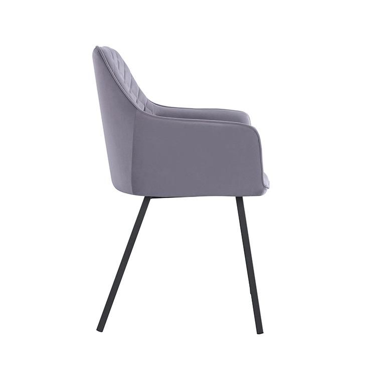 Wholesale Hot Sale Foam Seat Metal Legs Home Furniture Chair Fabric Dining Chair Factory Supply Morden Dining Chair