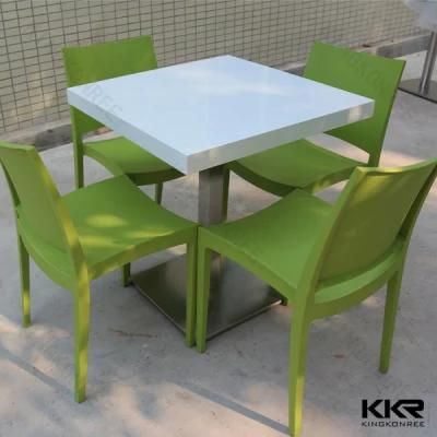 Dubai Popular Custom Sizes Corian Artificial Marble 4 Seats Restaurant Dining Table