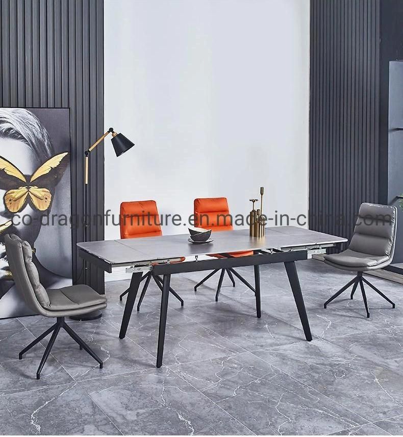 Hot Sale Wholesale Swivel Metal Dining Chair with Leahter Back