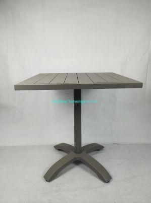 Modern Simple Design Aluminum Slat Table Top Outdoor Restaurant Hotel Bar Table Furniture