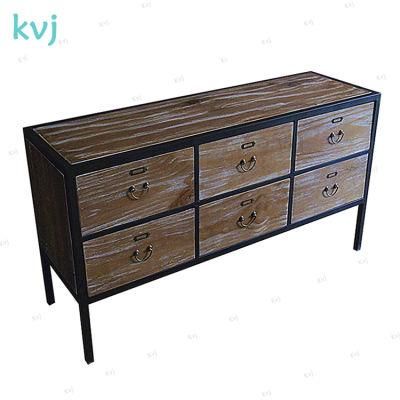 Kvj-7305 Antique Reclaimed Wood Industrial Storage Cabinet