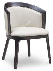 Italian Dining Room Home Furniture Ash Wood Frame Bonded Leather Back Chair