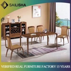 Home Dining Room Furniture Solid Wood Modern Design Restaurant Rectangle Dining Tables and Chairs Set