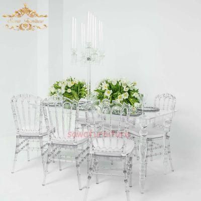 Romantic Design Bamboo Crystal Transparent Clear Wedding Transparent Chair
