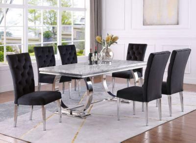 Clear Tempered Glass Top Dining Table with 6 Chairs Furniture Glass Price Discount Glass Dining Table