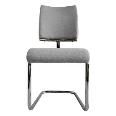 Wholesale Dining Furniture Silver Chrome Iron Legs Office Chair Velvet Fabric Chair