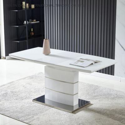 Modern MDF Butterfly Extension High Gloss Luxury Dining Table in Dining Room Furniture