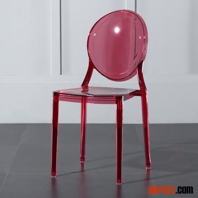 China Low Price Plastic PC Transparent Fashion Colorful Crystal Chair Dining Chair