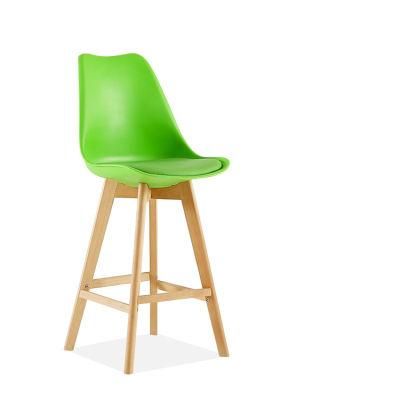 Upholstered Comfortable High Foot Bar Dining Stool Home Green Plastic Bar Chair