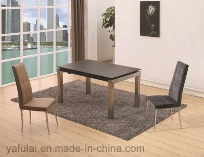 Extension Furnitureb Glass with Artificial Marble Dining Table