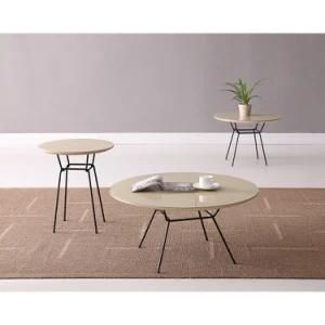 Hotel Home Living Room Metal MDF Glass Cafe Table