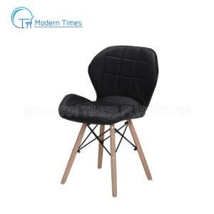 Contemporary Nordic Mini PU Upholstered Seat Wooden Leg Restaurant Outdoor Dining Chair
