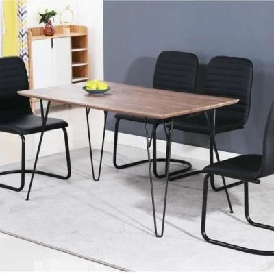 Modern Furniture Glass Table Metal Based Dining Table