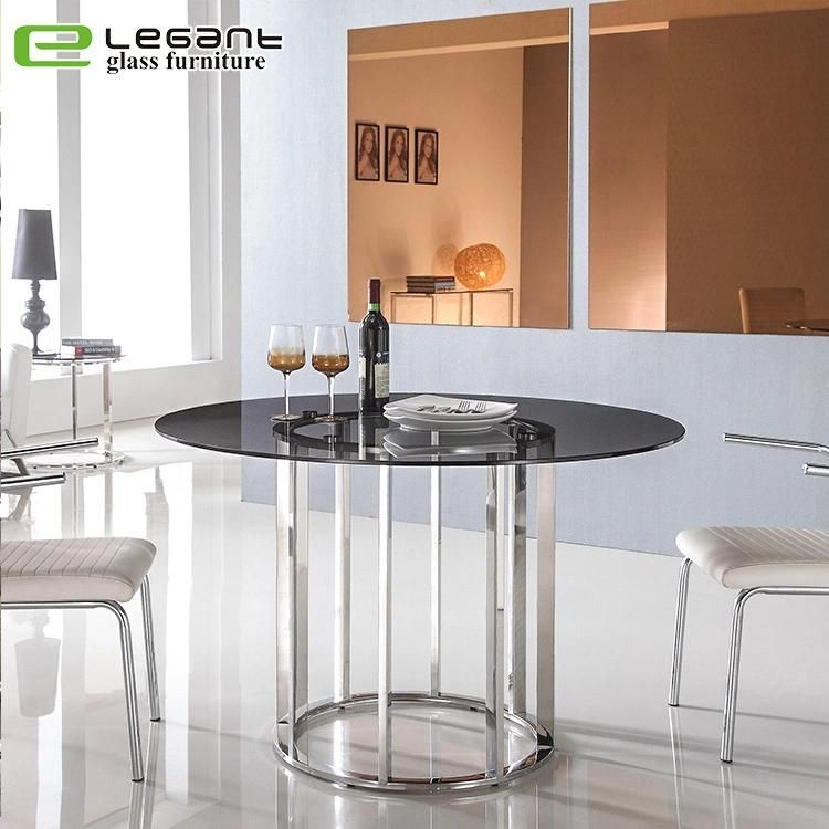 Home Stainless Steel Glass Dining Table