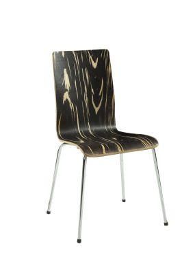 Modern Simple Black Veneer Plywood Dining Chair