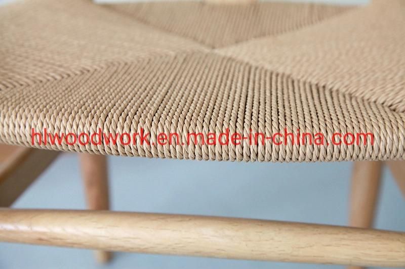 Dining Chair Dining Chair Ash Wood Frame Natural Color Rope Woven Seat Dining Chair Resteraunt Furniture