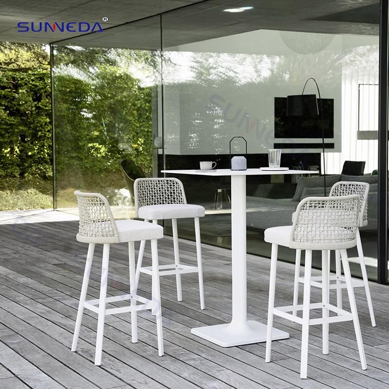 Modern Bar Stool Outdoor Webbing Chair Garden Furniture