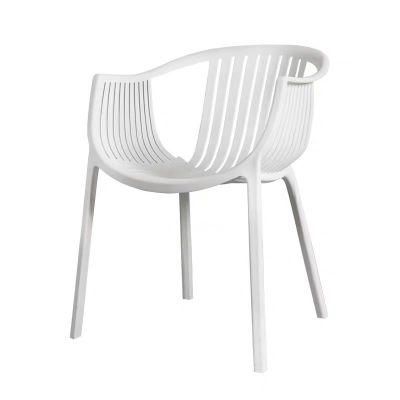 Wholesale Modern Dining PP Armrest Cheap Stackable Plastic Dining Chair