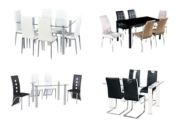 Modern Clear Transparent Glass Desktop Extendable Dining Room Table