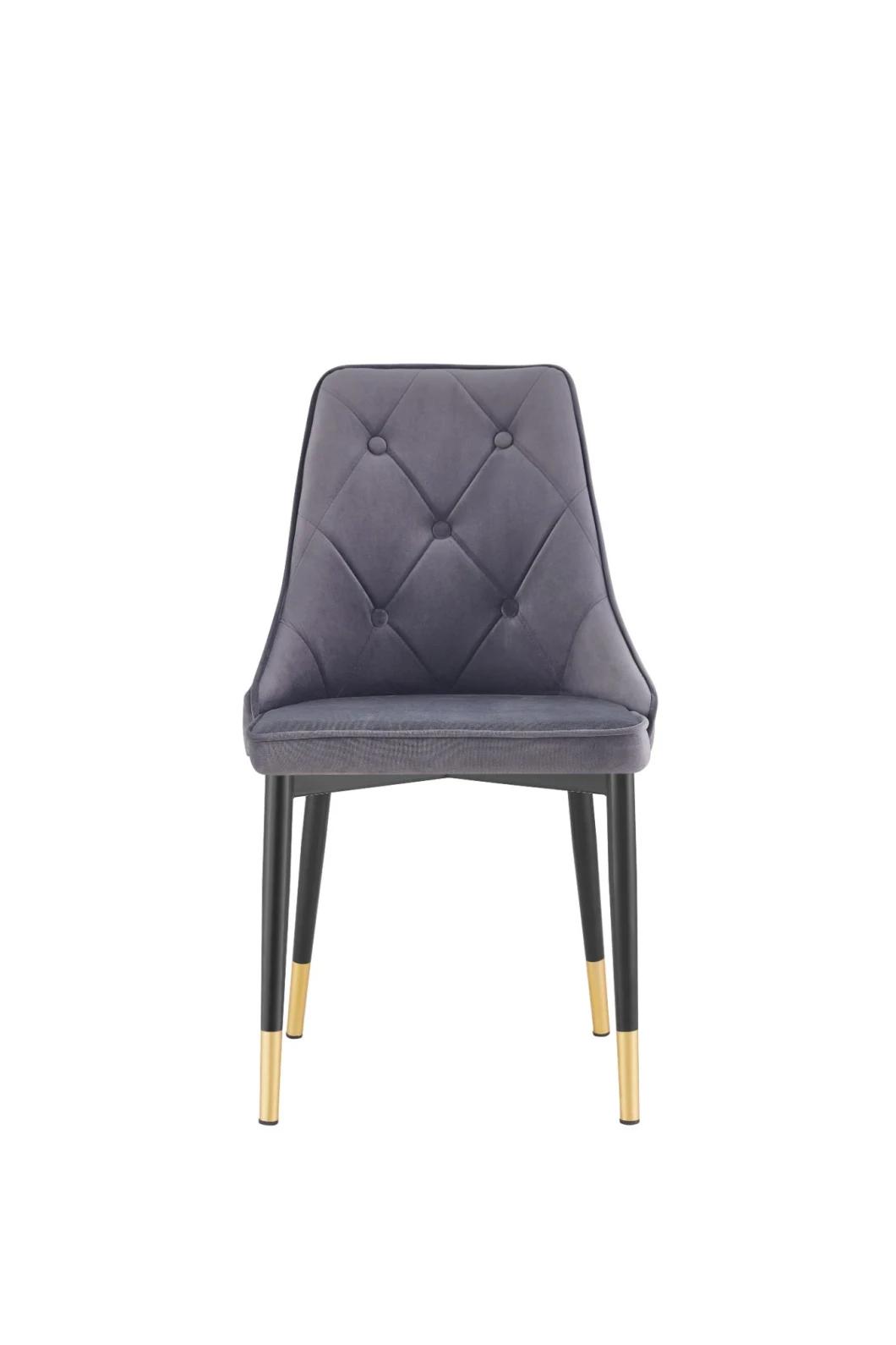 China Factory Wholesale High Quality Hot Sale Modern Luxury Home Furniture Velvet Metal Dining Chair