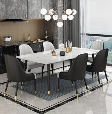 Italian Design Minimalist Dining Table Simple Modern Restaurant Nordic Marble Top Dining Table