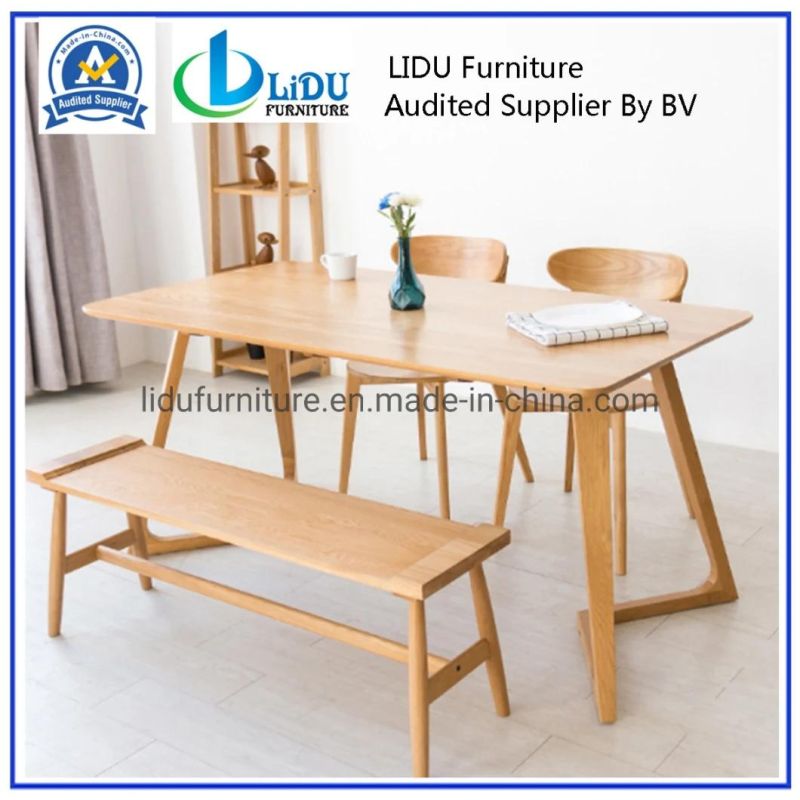 Simple Design Country Style Natural Wooden 4 Seater Table Dining Room Set