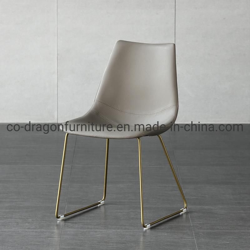 Modern Furniture High Back Stainless Steel Leather Dining Chair Set