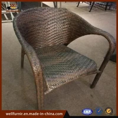 UV Resistance Synthetic Rattan Aluminum Armchair with Seat Cushion