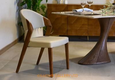 Wooden Leisure Chair Home Furniture Modern PVC Fabric Hotel Restaurant Dining Chair