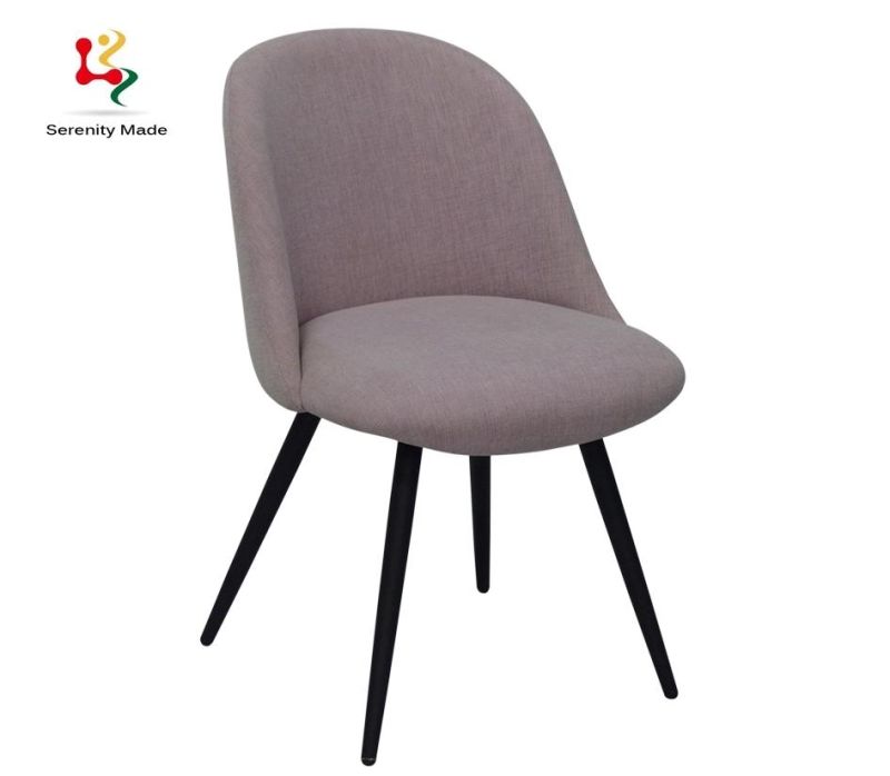 Guangdong Factory Simple Style Stable 3 Wooden Legs Fabric Upholstered Chair
