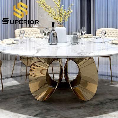 Dubai Royal Gold Speaker Base Dining Chair Table Set