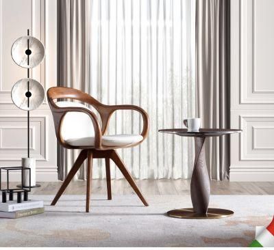 Wooden Home Furniture Modern PVC Fabric Restaurant Dining Living Desk Leisure Swivel Chair